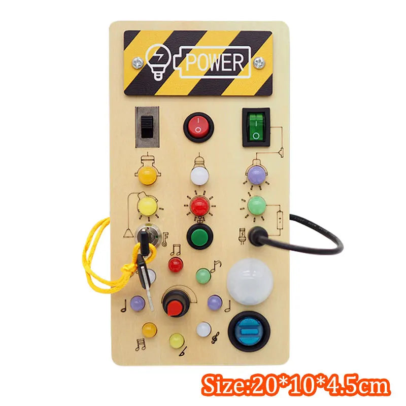Montessori Busy Board for Children with LED Light Activities