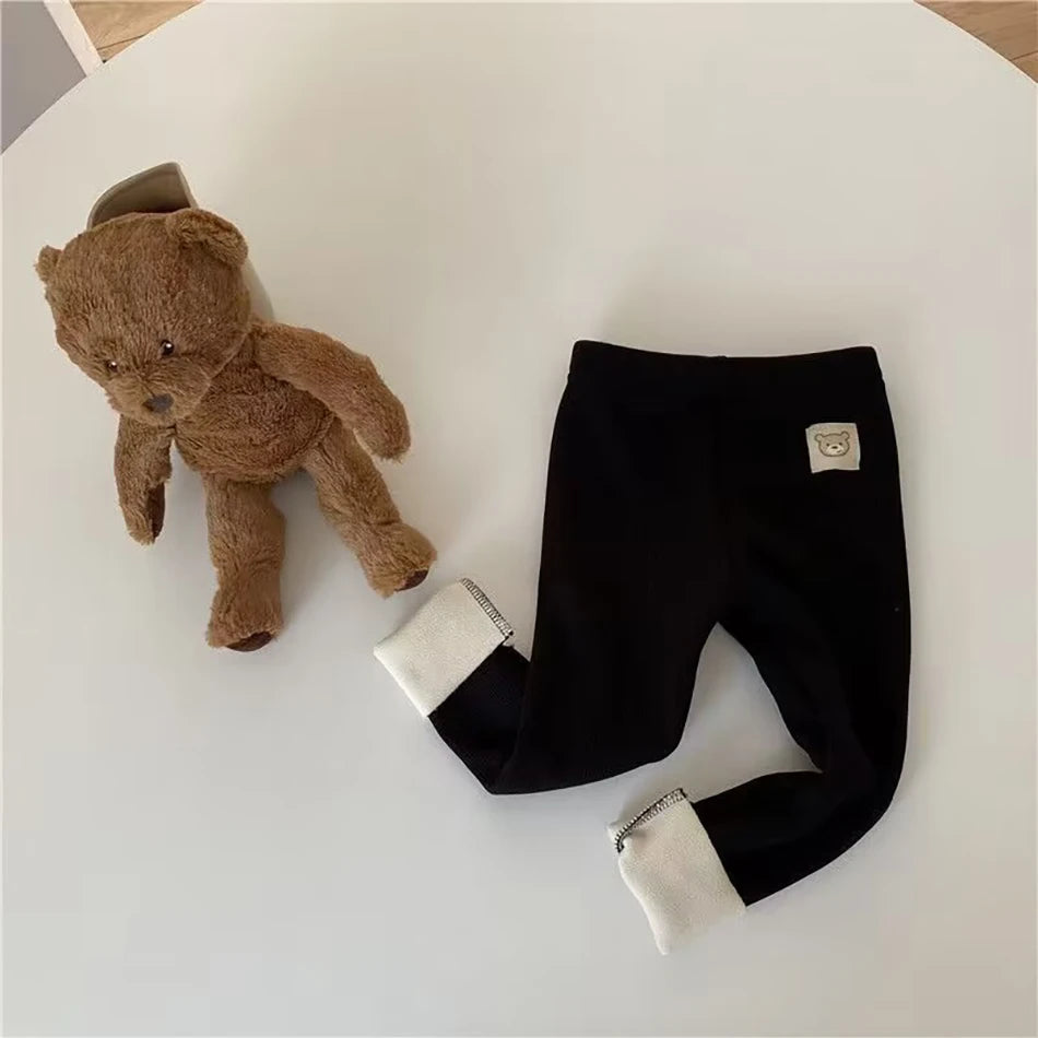 Children's Cartoon Warm Leggings with Feet for Cold Weather