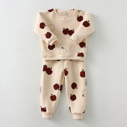 Toddler Fleece Sweater and Pants Set for Spring/Autumn