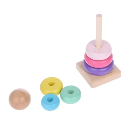 Colorful Wooden Rainbow Stacking Toy for Kids' Learning