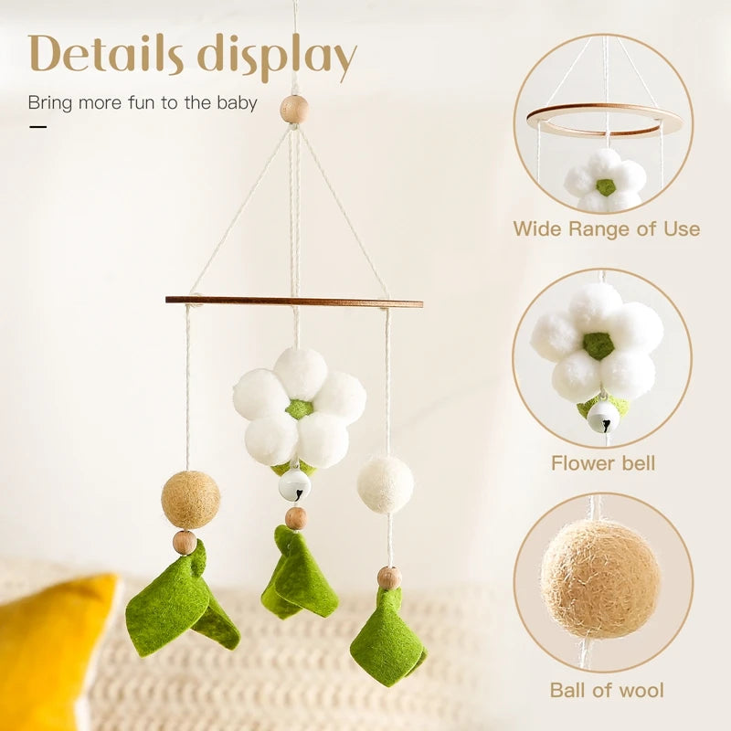 Baby Crib Mobile Rattles with Cartoon Bee for Nursery Decor