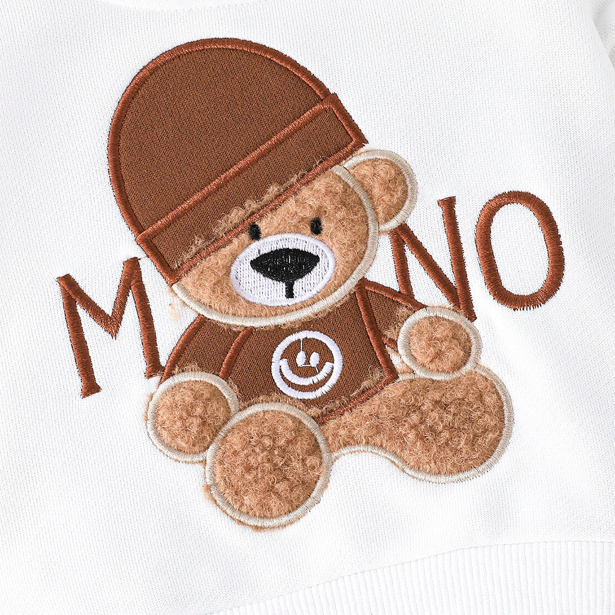 Casual Cartoon Bear Outfit for Infants 3-24 Months