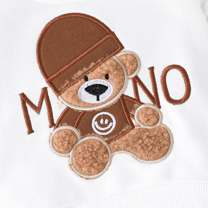 Casual Cartoon Bear Outfit for Infants 3-24 Months