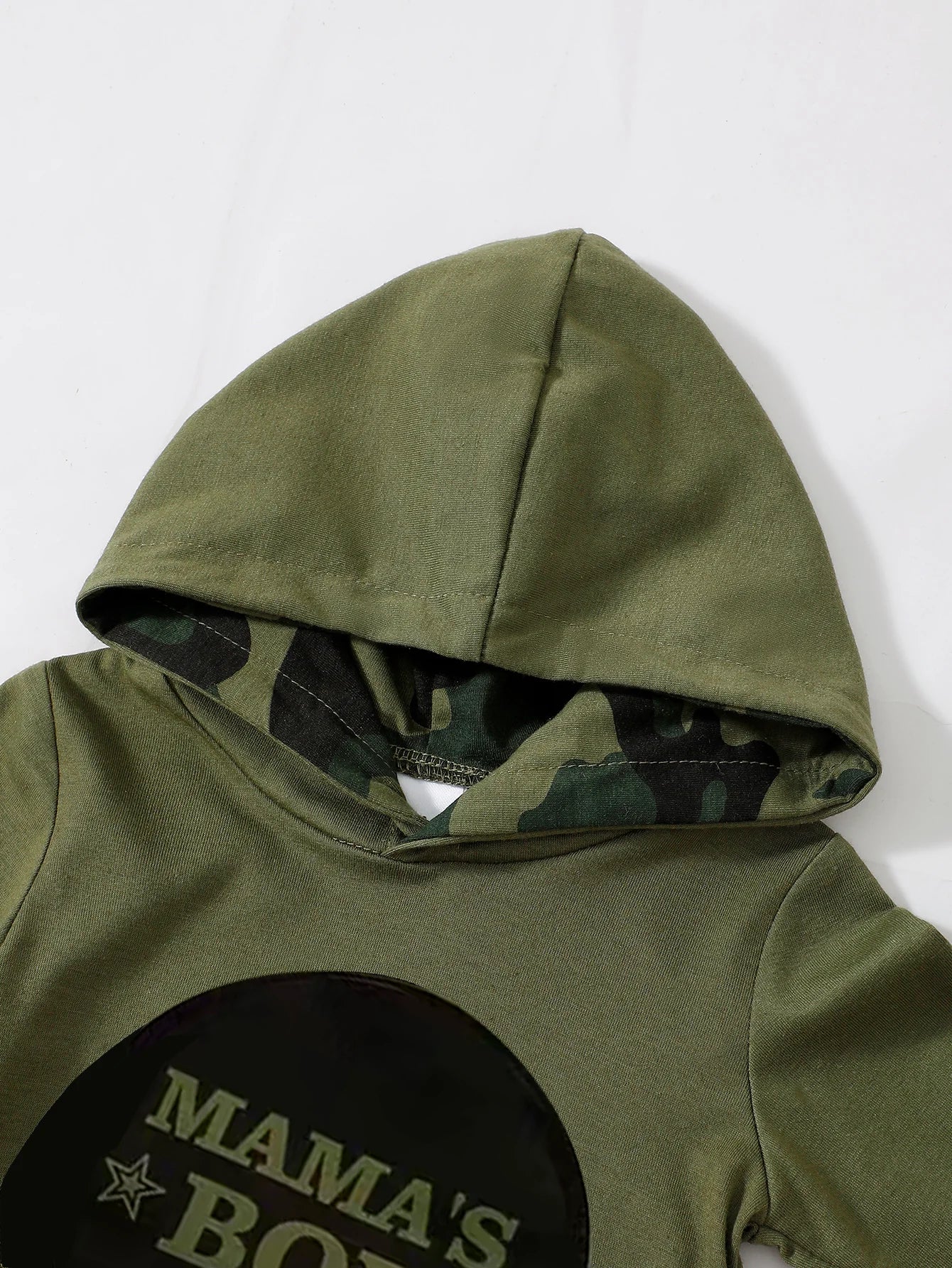 Baby Boy Hoodie and Camouflage Pants Set for Spring and Autumn