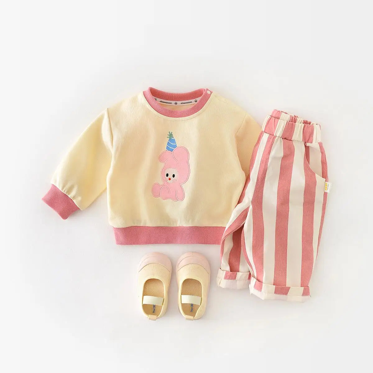 Kids' Loose Striped Cotton Pants with Pockets for Outdoor Play