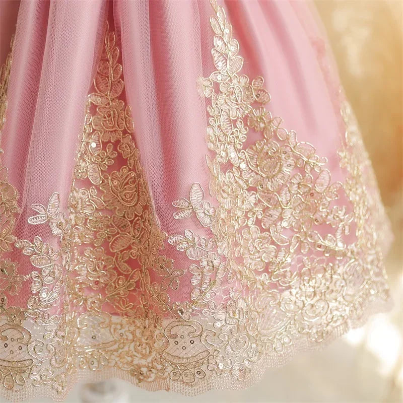 Toddler Girls Floral Embroidery Dress for Special Occasions