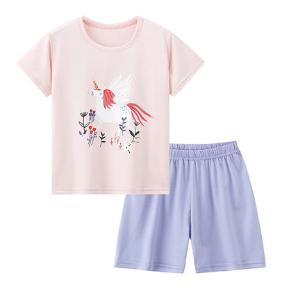 Kids' Summer Short Sleeve Shirt and Shorts Set for Play