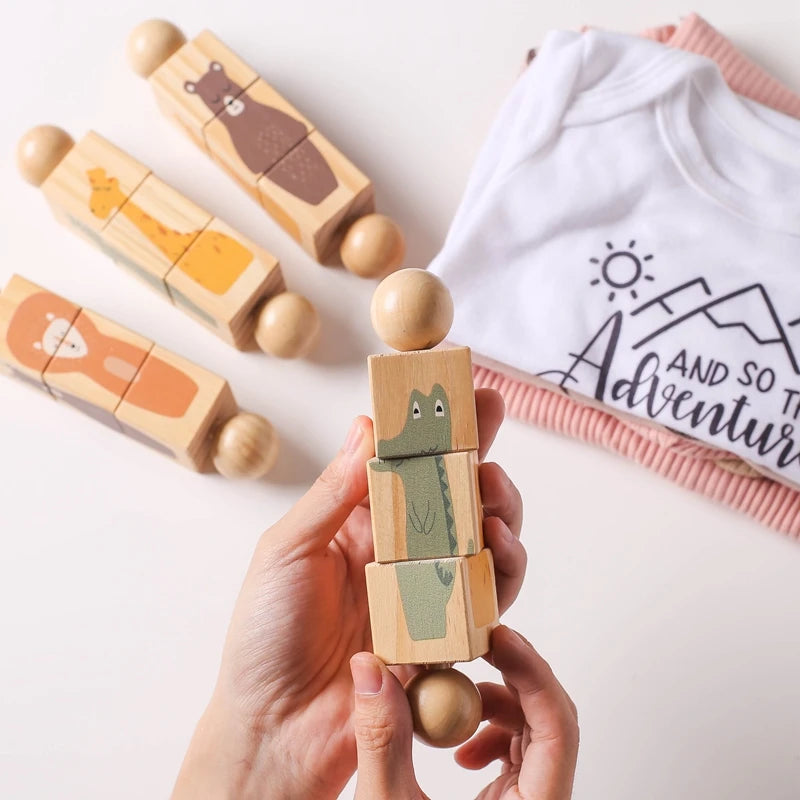 Wooden Montessori Musical Rattle Hand Bell for Babies