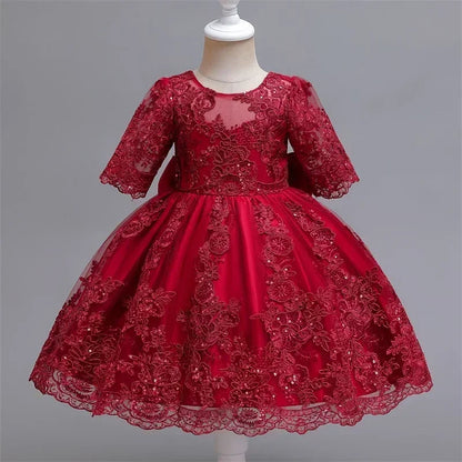 Toddler Girls Floral Embroidery Dress for Special Occasions