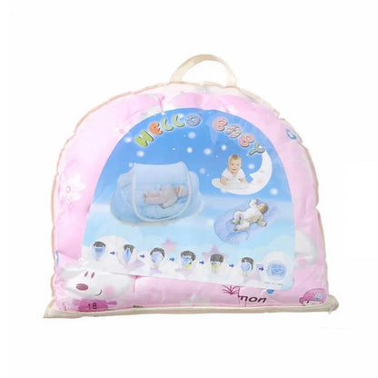 Foldable Baby Crib Mosquito Net with Cushions & Pillows