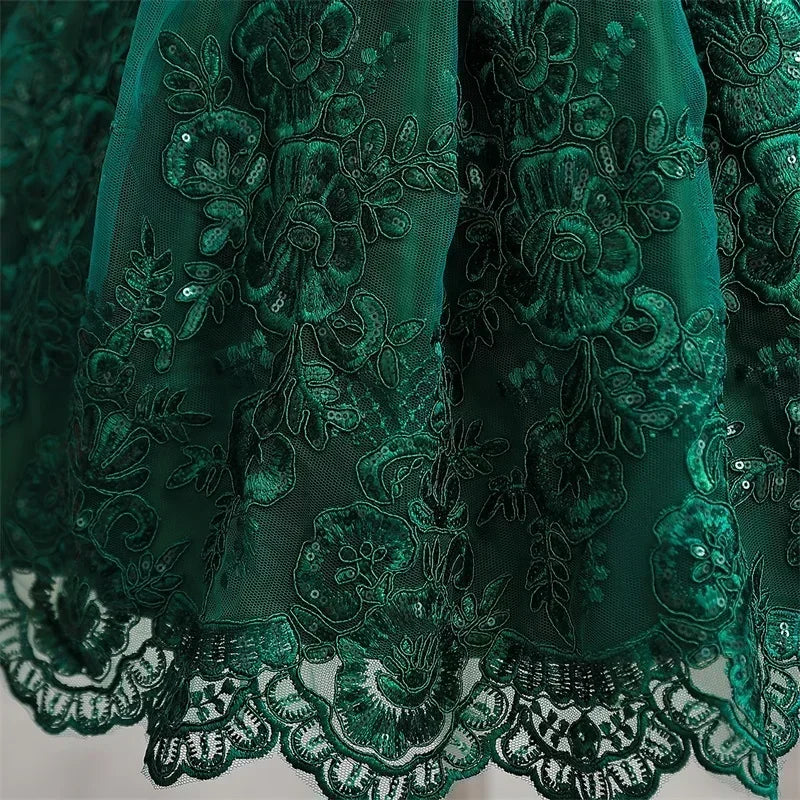 Toddler Girls Floral Embroidery Dress for Special Occasions
