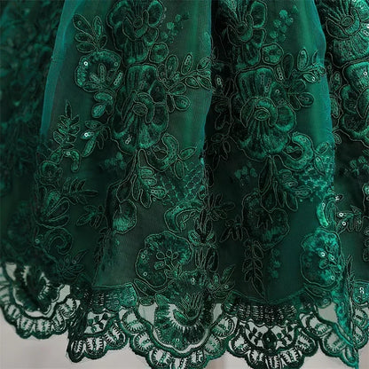 Toddler Girls Floral Embroidery Dress for Special Occasions