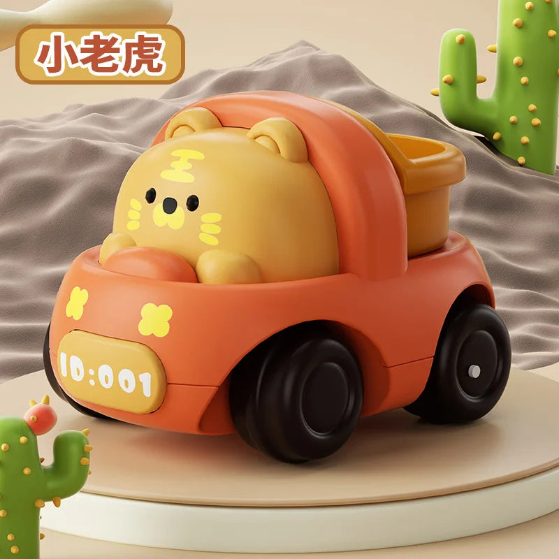 Soft Rubber Push and Go Cars for Infants 6-12 Months