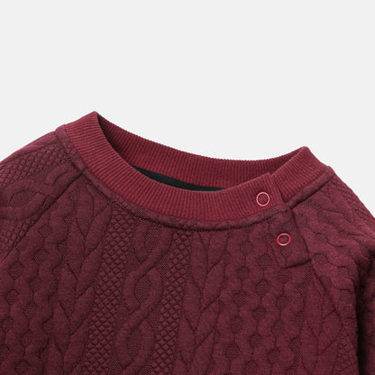 Baby Boy Cable Knit Sweatshirt & Pants Set - Soft & Cozy