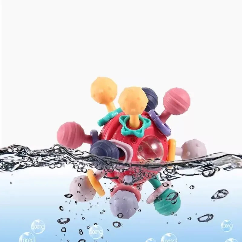 Montessori Sensory Rattle Teether for Infants 0-12 Months