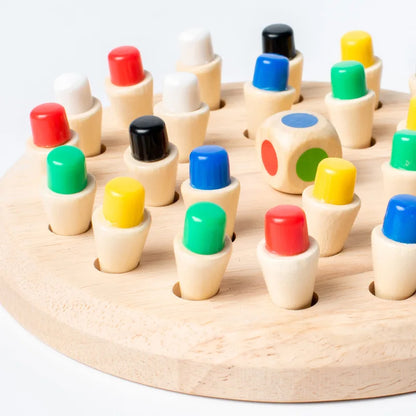 Wooden Color Matching Chess Puzzle for Kids' Learning Fun