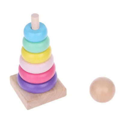 Colorful Wooden Rainbow Stacking Toy for Kids' Learning