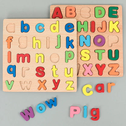 Wooden Alphabet and Number Puzzle for Preschool Learning