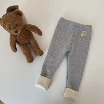 Children's Cartoon Warm Leggings with Feet for Cold Weather