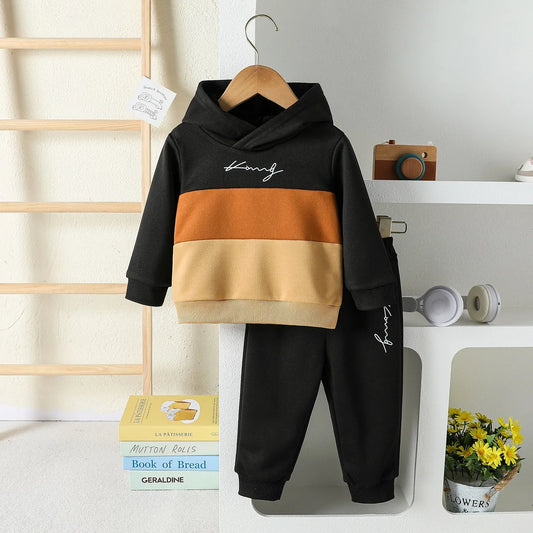 Toddler Boys' Fall Hoodie and Pants Casual Outfit 1-3Y