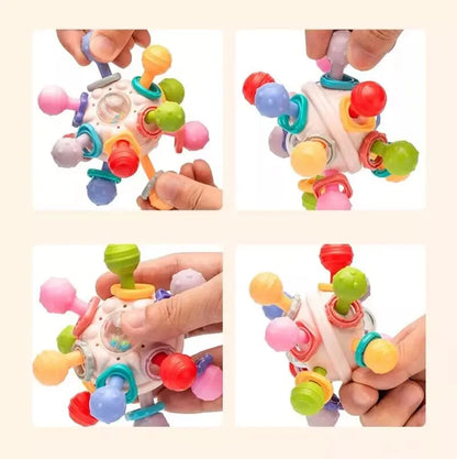 Montessori Sensory Rattle Teether for Infants 0-12 Months