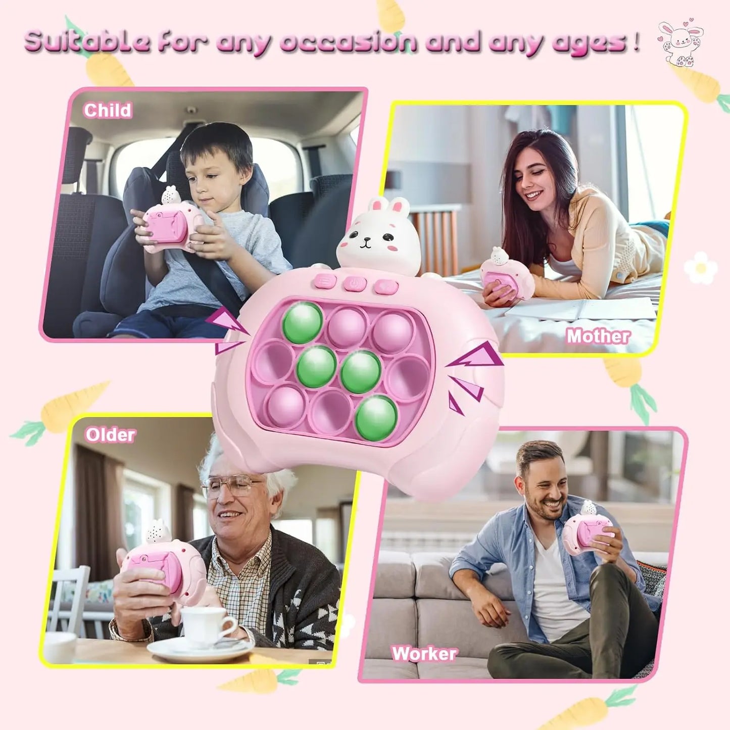 Light-Up Fidget Bubble Game Toy for Kids and Adults