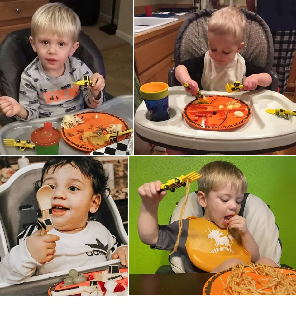 Excavator Fork and Spoon Set for Kids Mealtime Fun