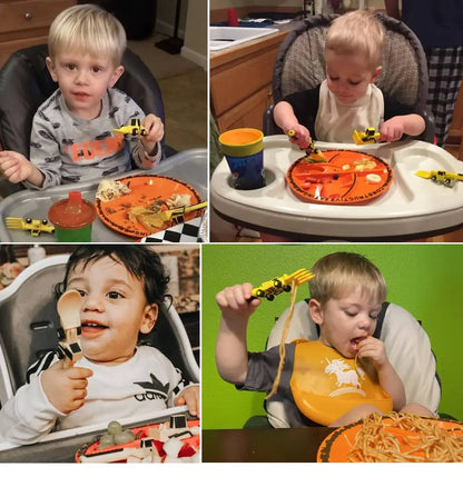 Excavator Fork and Spoon Set for Kids Mealtime Fun