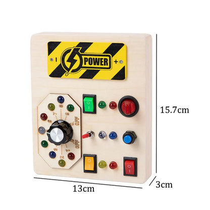 Montessori Busy Board for Children with LED Light Activities