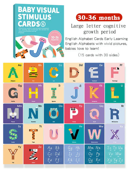 High Contrast Montessori Vision Cards for Babies 0-12 Months