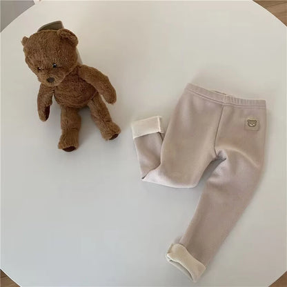 Children's Cartoon Warm Leggings with Feet for Cold Weather