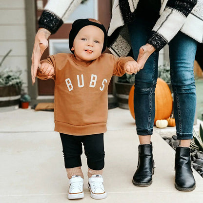 Toddler Letter Print Long Sleeve Top and Pants Set