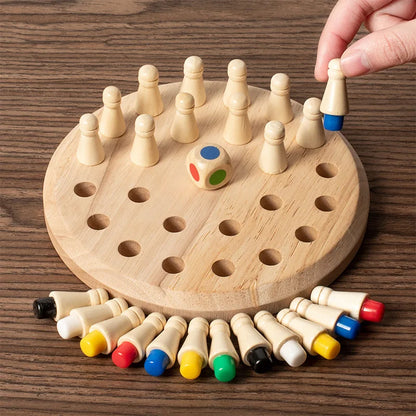 Wooden Color Matching Chess Puzzle for Kids' Learning Fun