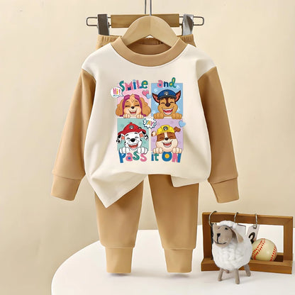 Kids Autumn Long Sleeve Pajamas Set for Boys and Girls