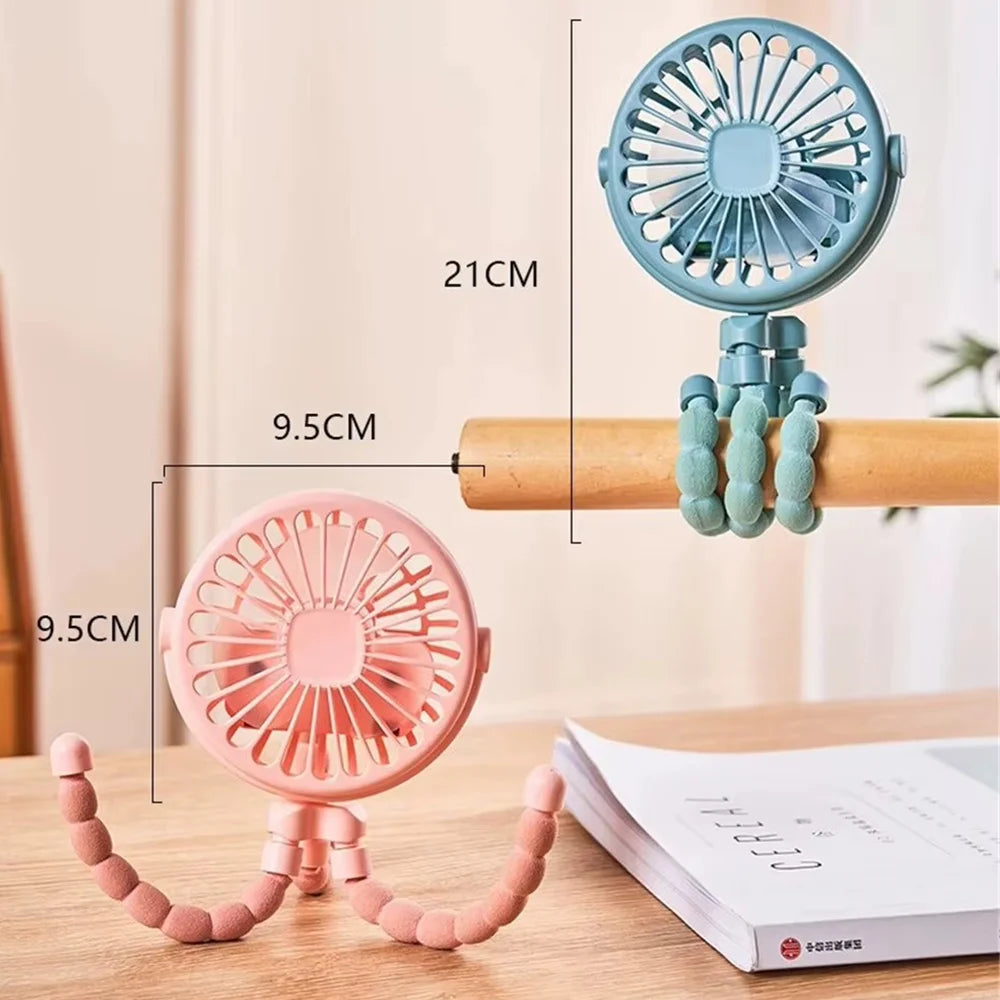 USB Rechargeable Mini Fan for Baby Strollers and Cribs