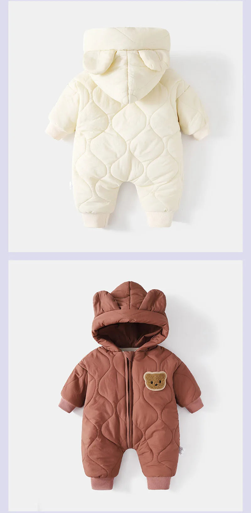 Warm Fur-Lined Winter Romper for Babies and Toddlers