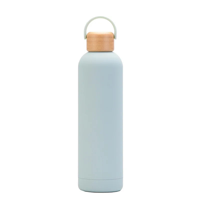 Stylish Bamboo Lid Stainless Steel Thermos Cup Perfect for Travel

