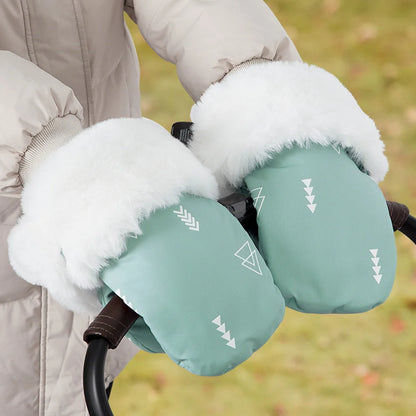 "Warm and Windproof Stroller Gloves for Winter Walks"

