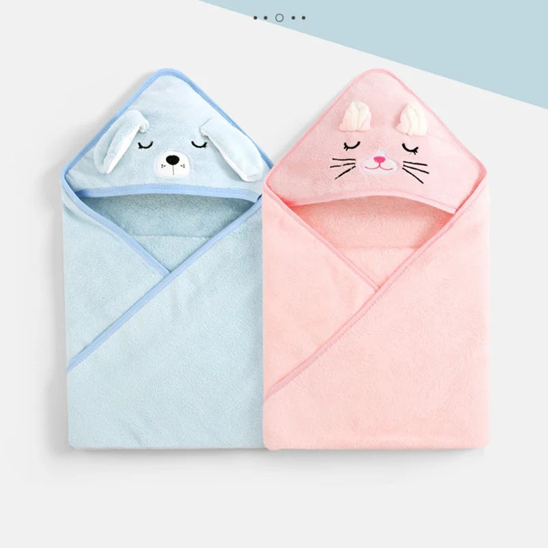 Weiche Baby-Badetuchdecke mit Kapuze und Cartoon-Tiermotiv