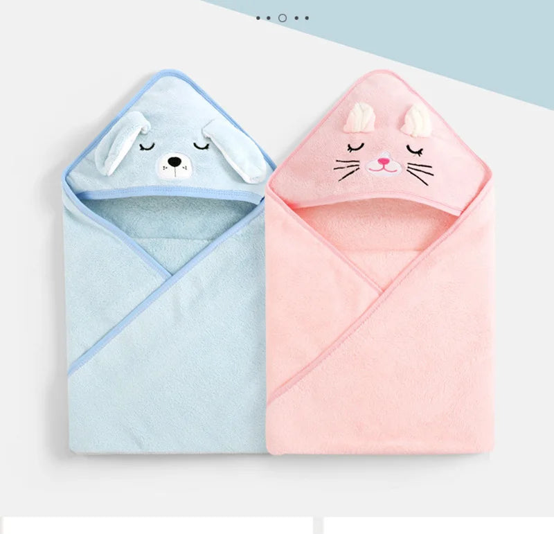 Weiche Baby-Badetuchdecke mit Kapuze und Cartoon-Tiermotiv