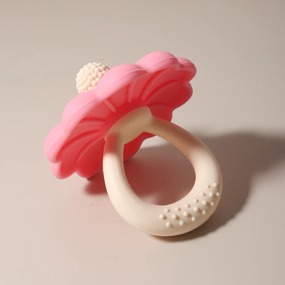 Anneau de dentition en silicone en forme de fleur pour bébé, grande taille, sans BPA, offre spéciale, 2024