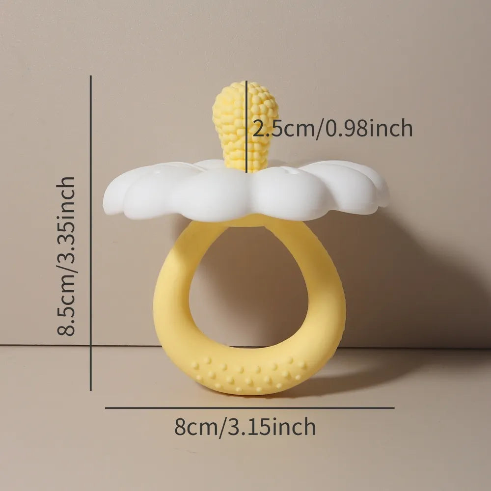Anneau de dentition en silicone en forme de fleur pour bébé, grande taille, sans BPA, offre spéciale, 2024