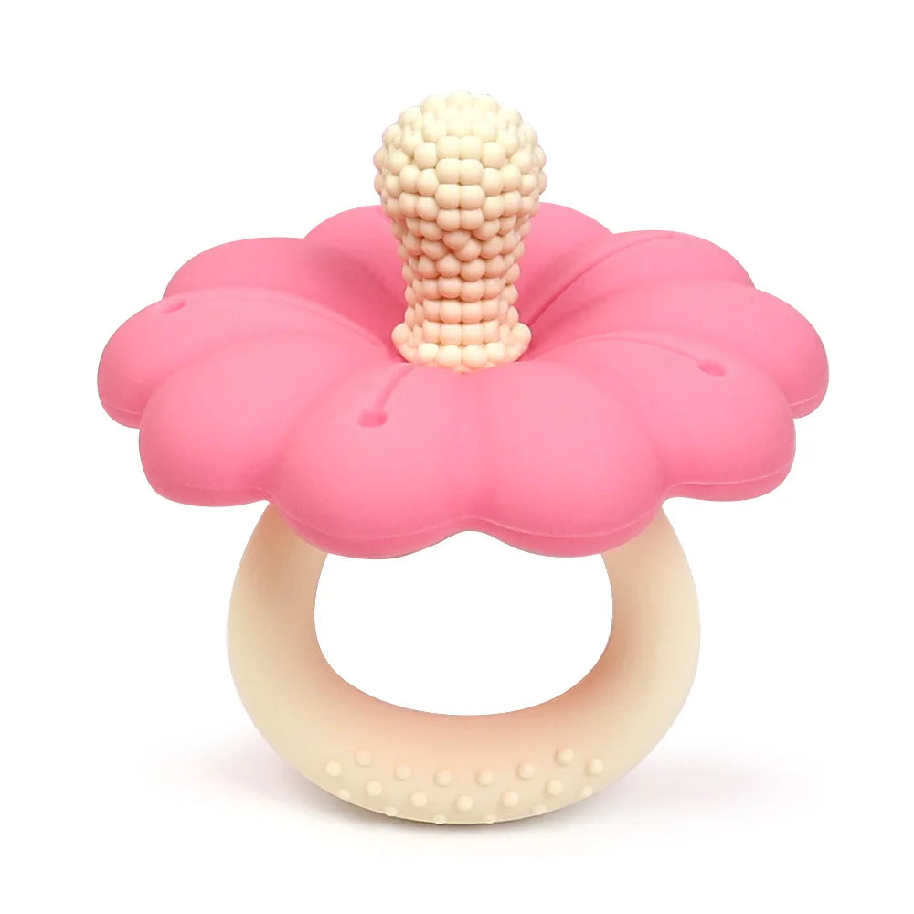 Anneau de dentition en silicone en forme de fleur pour bébé, grande taille, sans BPA, offre spéciale, 2024