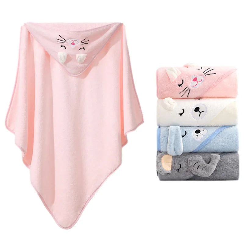Weiche Baby-Badetuchdecke mit Kapuze und Cartoon-Tiermotiv