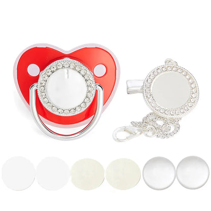Sucette et attache-tétine en strass personnalisées - Conception sûre et sans BPA