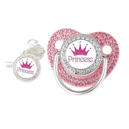 Princess babysmokk med klips ��� BPA-fri Bling-dummy for jenter