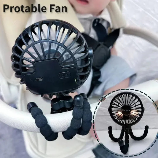Wiederaufladbarer blattloser USB-Ventilator für Kinderwagen, tragbar, Mini
