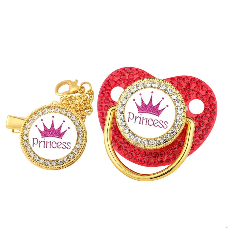 Princess babysmokk med klips ��� BPA-fri Bling-dummy for jenter