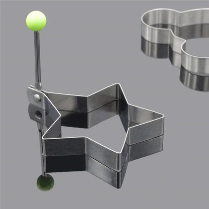 1/5 STUKS RVS ronde/hart/bloem/vijfpuntige ster en muisvormige ei mal ring keukengereedschap