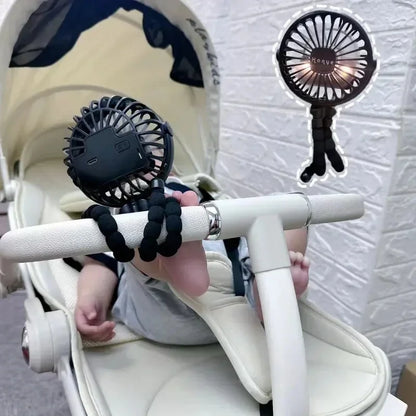 Wiederaufladbarer blattloser USB-Ventilator für Kinderwagen, tragbar, Mini